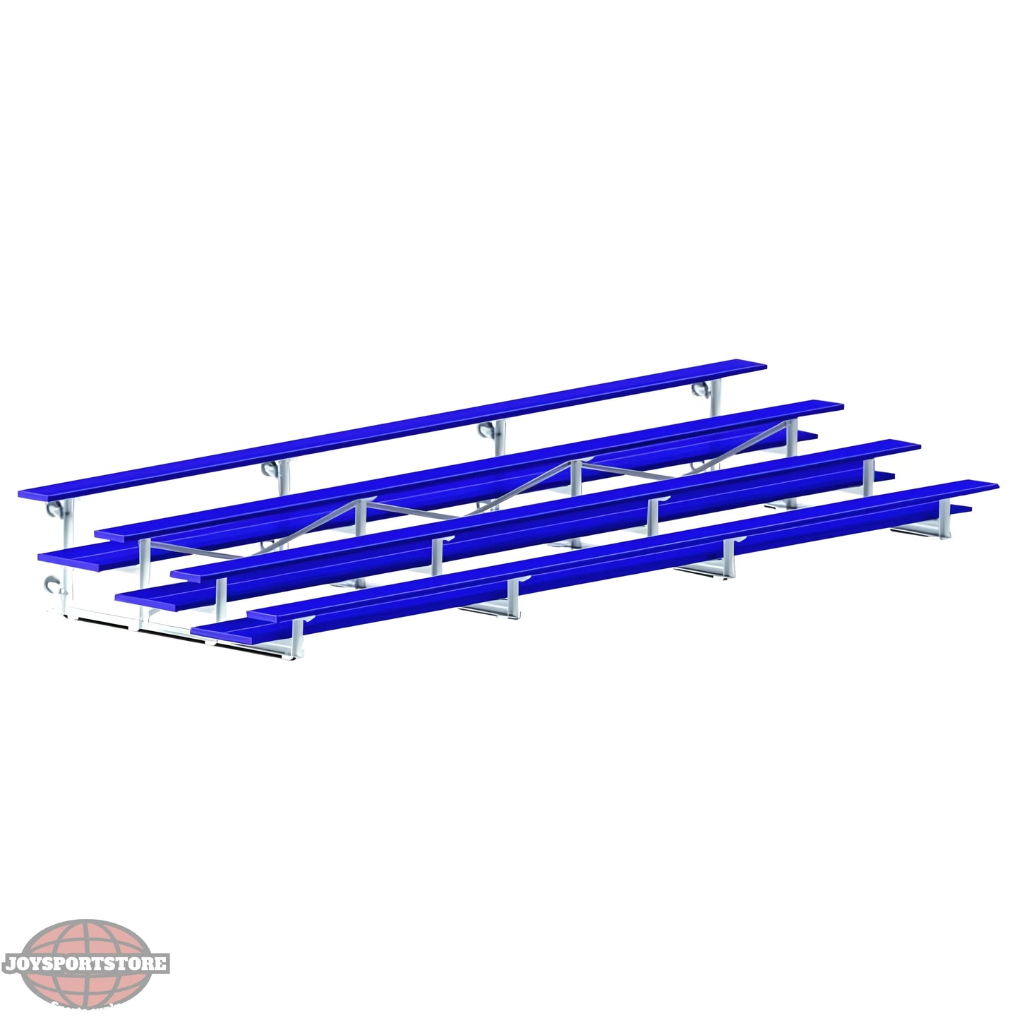 Jaypro Indoor Bleacher – 27' | 4 Row Tip & Roll Bleacher with Double Foot Plank – Powder-Coated Frame (BLDP-427TRGPC) - JoySportStore