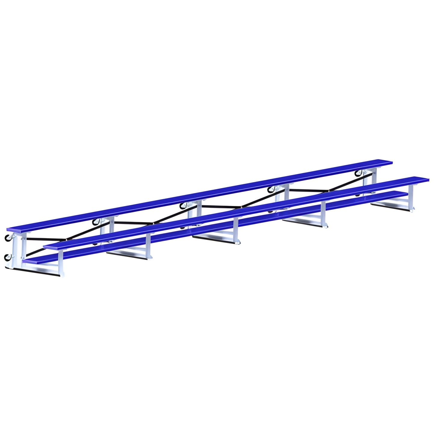 Jaypro Indoor Bleacher - 7-1/2 ft. (2 Row - Single Foot Plank) - Tip & Roll (Powder Coated) BLCH-275TRGPC