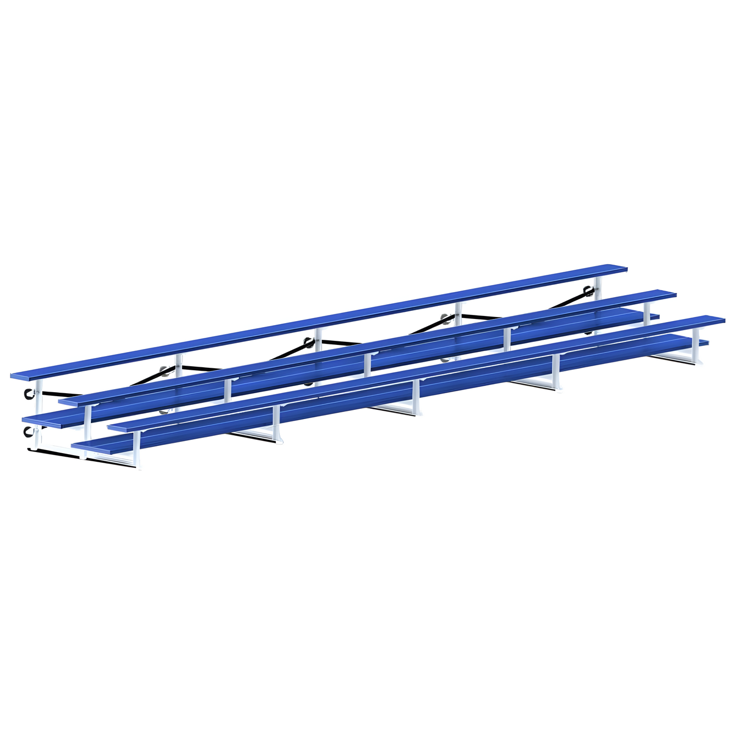 Jaypro Indoor Bleacher – 27 ft. (3 Row - Double Foot Plank) – Tip & Roll – Powder Coated | BLDP-327TRGPC