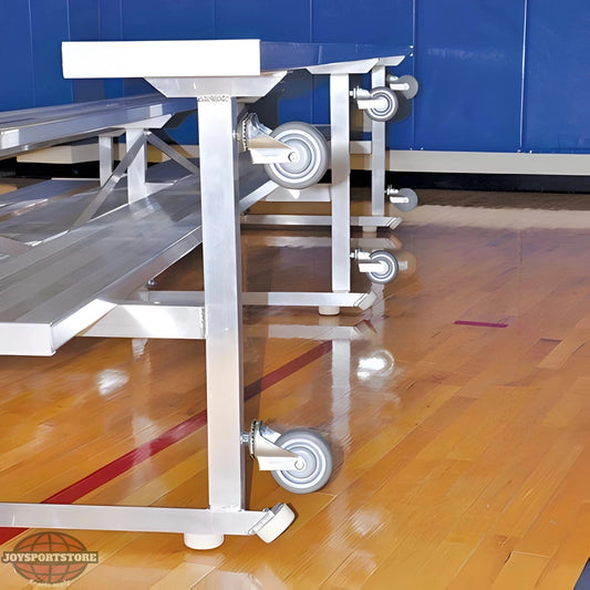 Jaypro Indoor Bleacher – 21' (2 Row, Single Foot Plank) Tip & Roll System | Model: BLCH-221TRG - JoySportStore