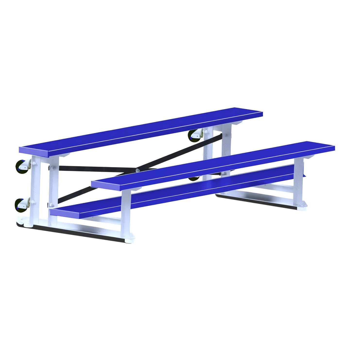 Jaypro Indoor Bleacher - 7-1/2 ft. (2 Row - Single Foot Plank) - Tip & Roll (Powder Coated) BLCH-275TRGPC Jaypro