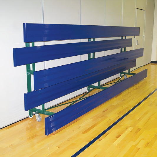 Jaypro Indoor Bleacher - 7-1/2 ft. (2 Row - Single Foot Plank) - Tip & Roll (Powder Coated) BLCH-275TRGPC Jaypro