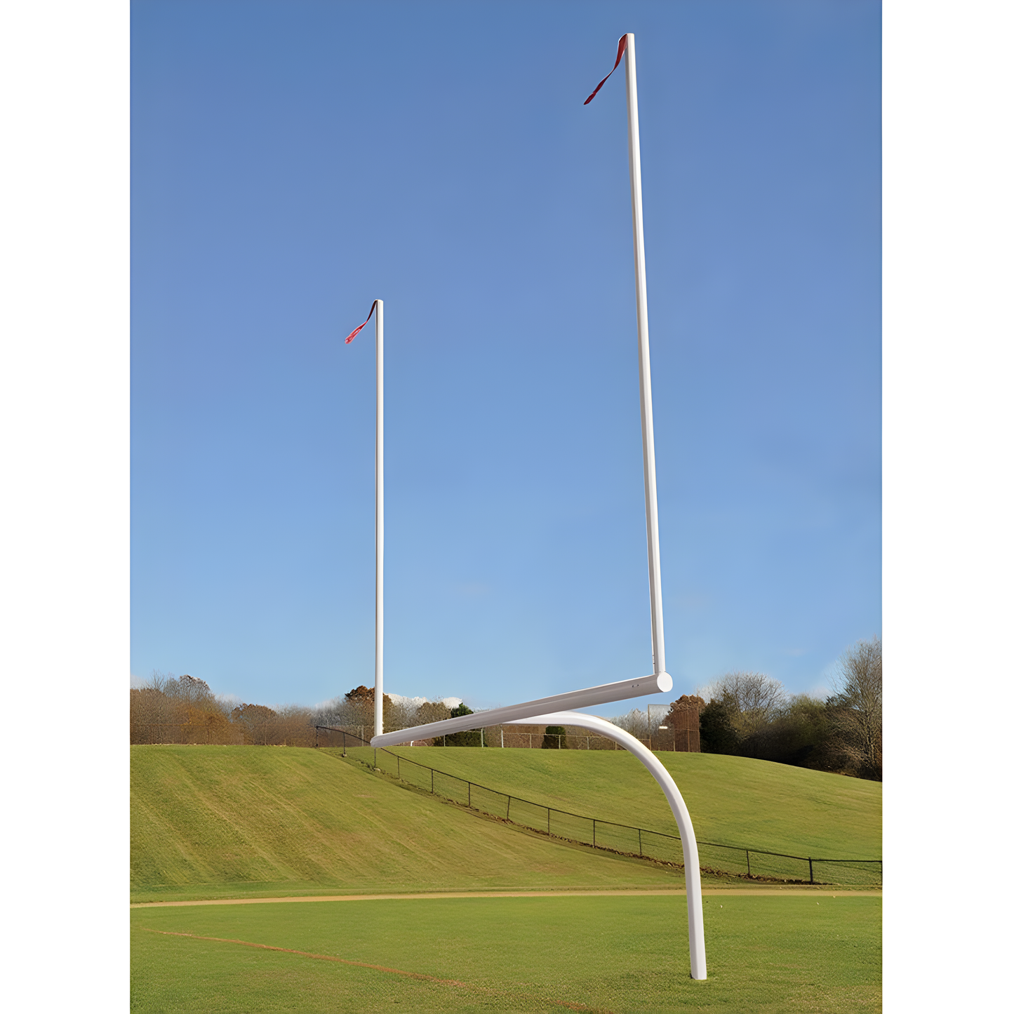 Jaypro Max-1 Football Goal Posts – 30' Uprights, 6' Offset | Pro-Level Field Goals with Adjustable Leveling Plate for Precision Setup (Max-1-30LP6)