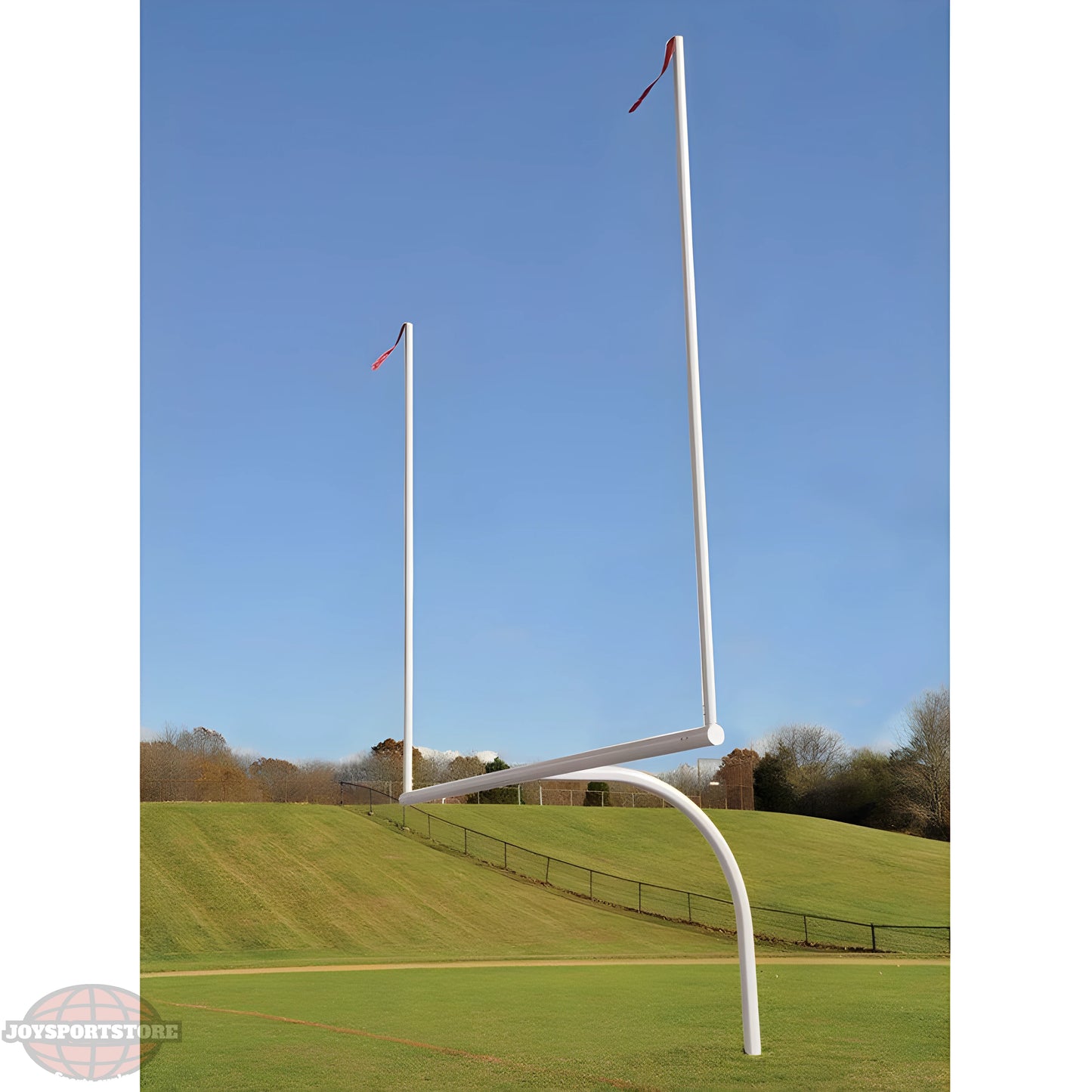 Jaypro Max-1 Football Goal Posts – 30' Uprights, 8' Offset | Pro-Style Design with Ground-Leveling Plate for Perfect Installation - JoySportStore