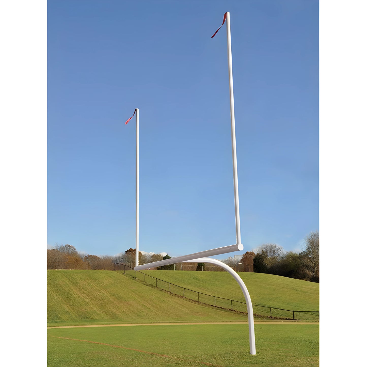Jaypro Max-1 Football Goal Posts – 20' Uprights, 8' Offset | Pro-Look Field Goals with Leveling Plate Precision for Safer, Stronger Install (Max-1-20) - JoySportStore