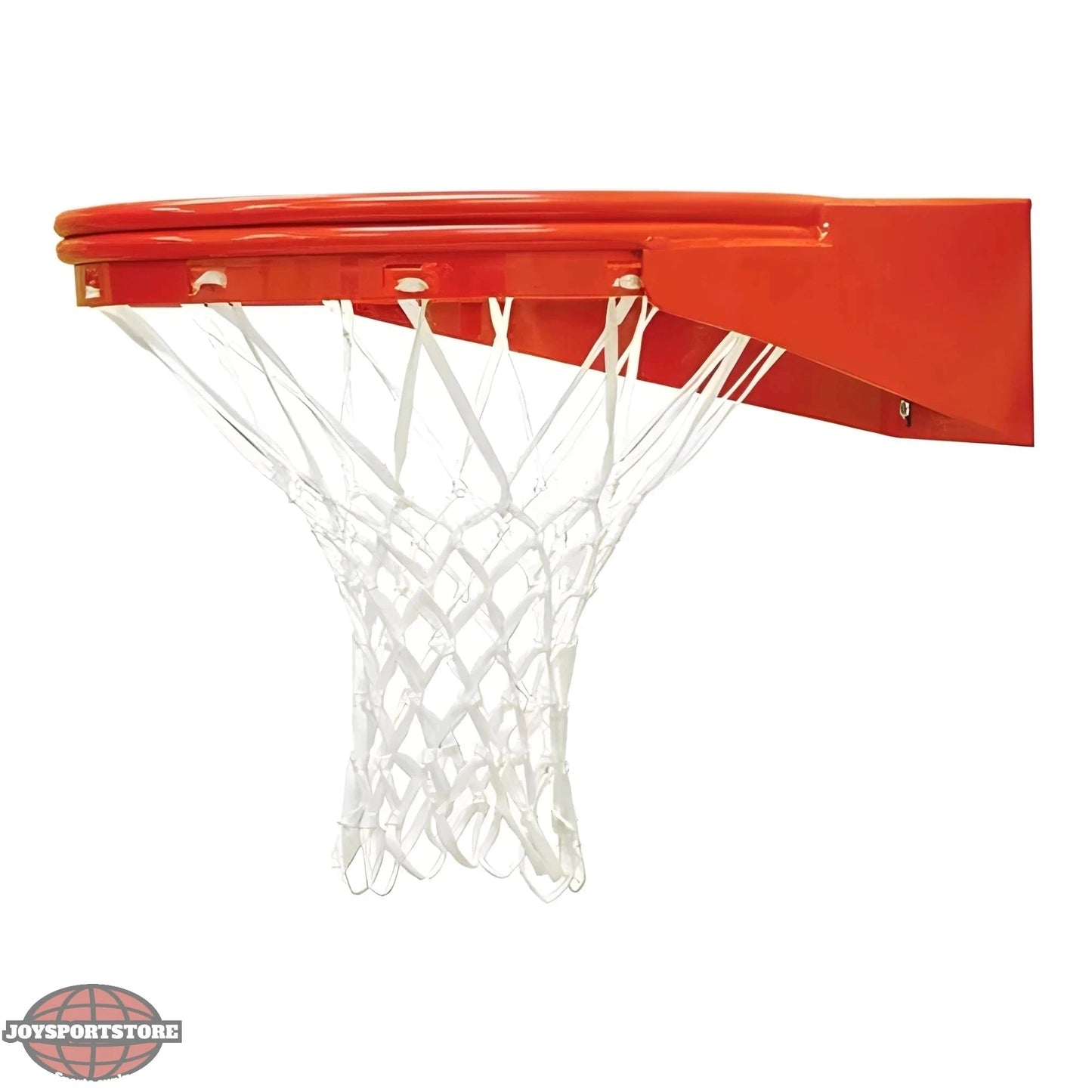 Jaypro outdoor basketball hoop with orange rim and white net for durable
