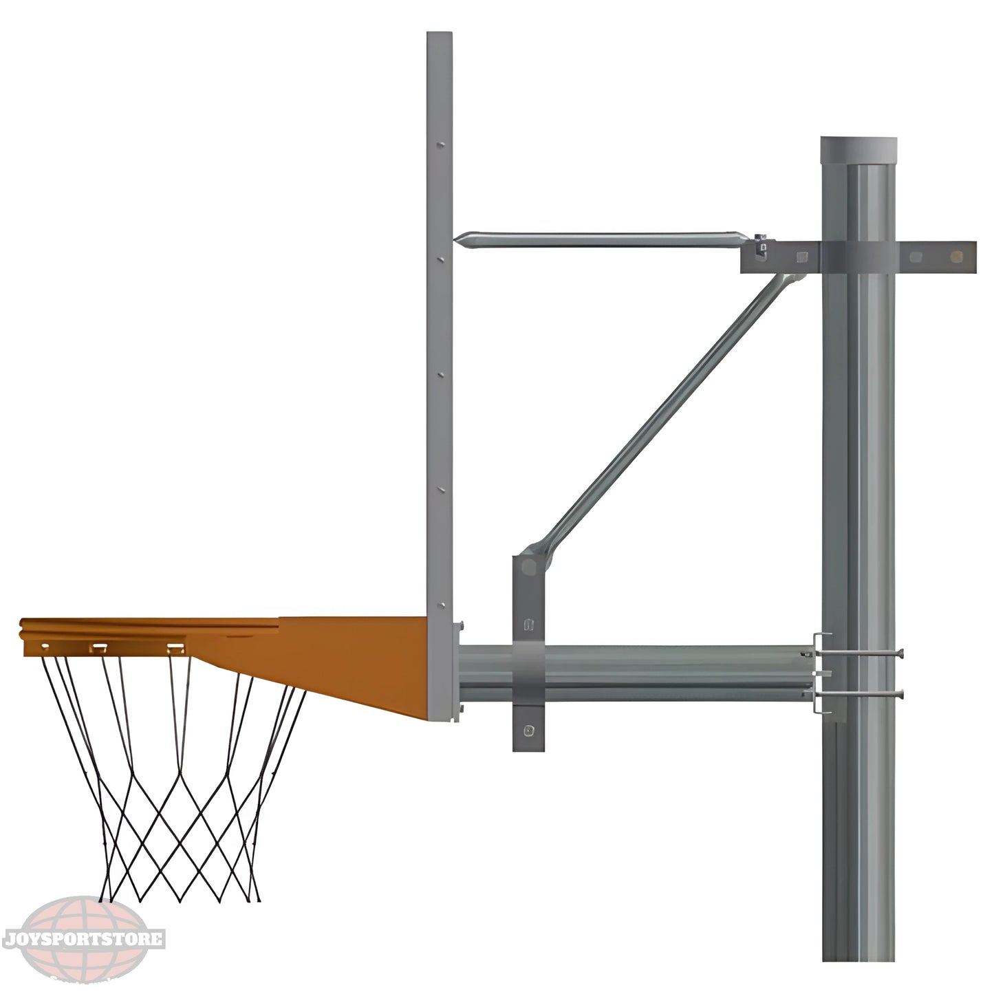 Jaypro outdoor basketball hoop with sturdy metal pole and traditional net design