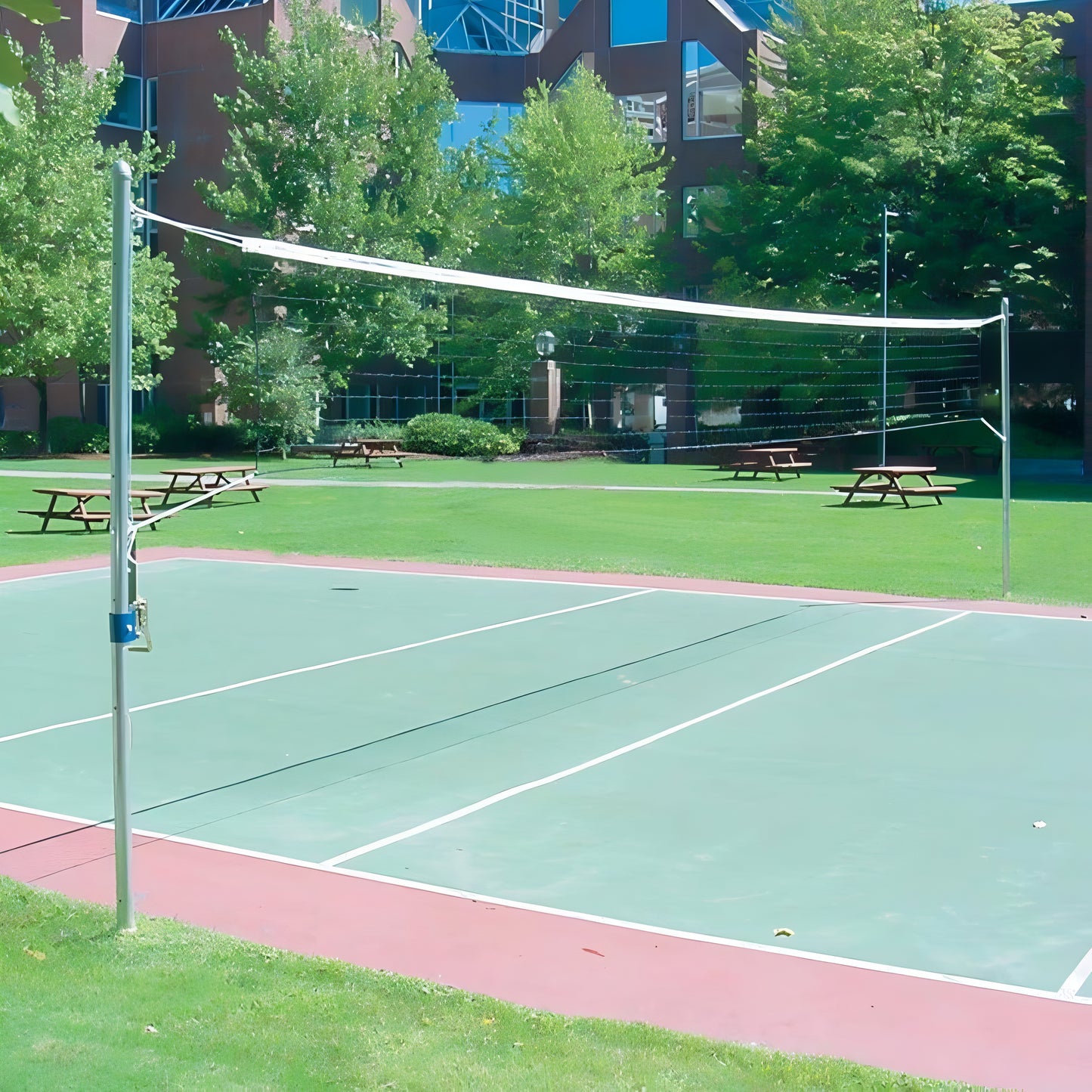 Jaypro Outdoor Recreational Volleyball Uprights | Heavy‑Duty Portable Post System with Anchors (OS‑350)