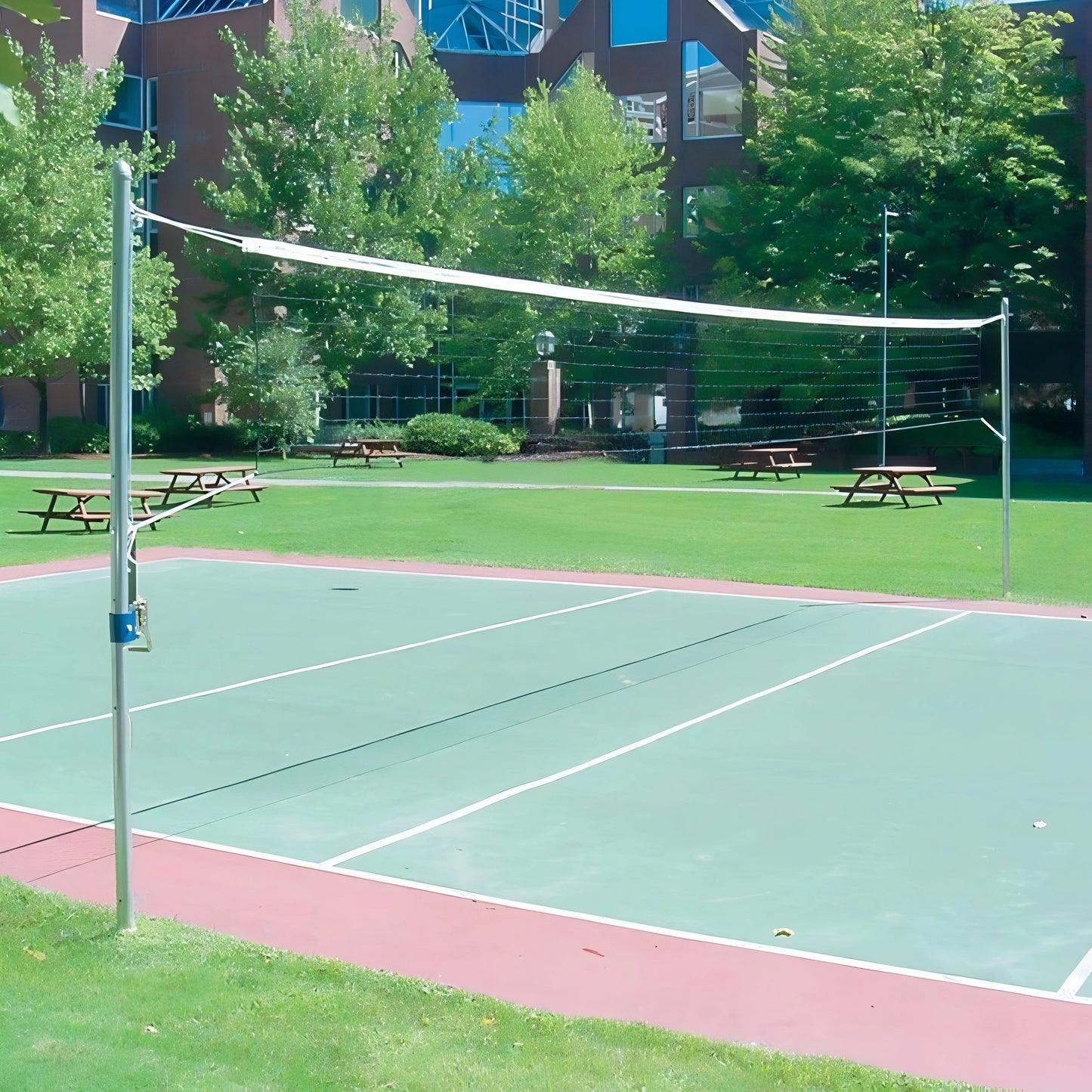 Jaypro Outdoor Recreational Volleyball Uprights | Heavy‑Duty Portable Post System with Anchors (OS‑350) - JoySportStore