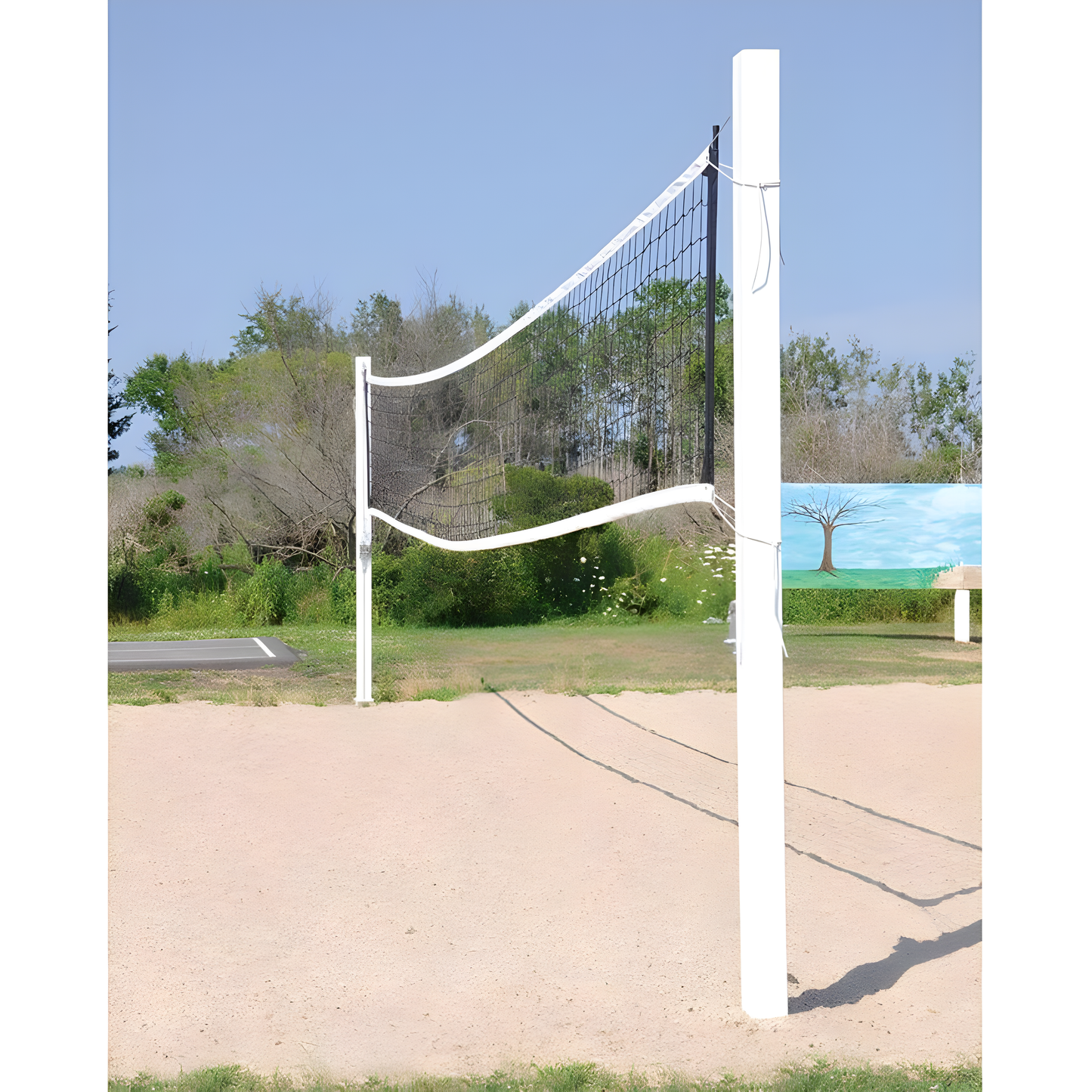Jaypro Outdoor Volleyball System – Coastal Competition Series with 4" Square Posts | All-Weather Net System for Beach & Outdoor Courts – OCC-500