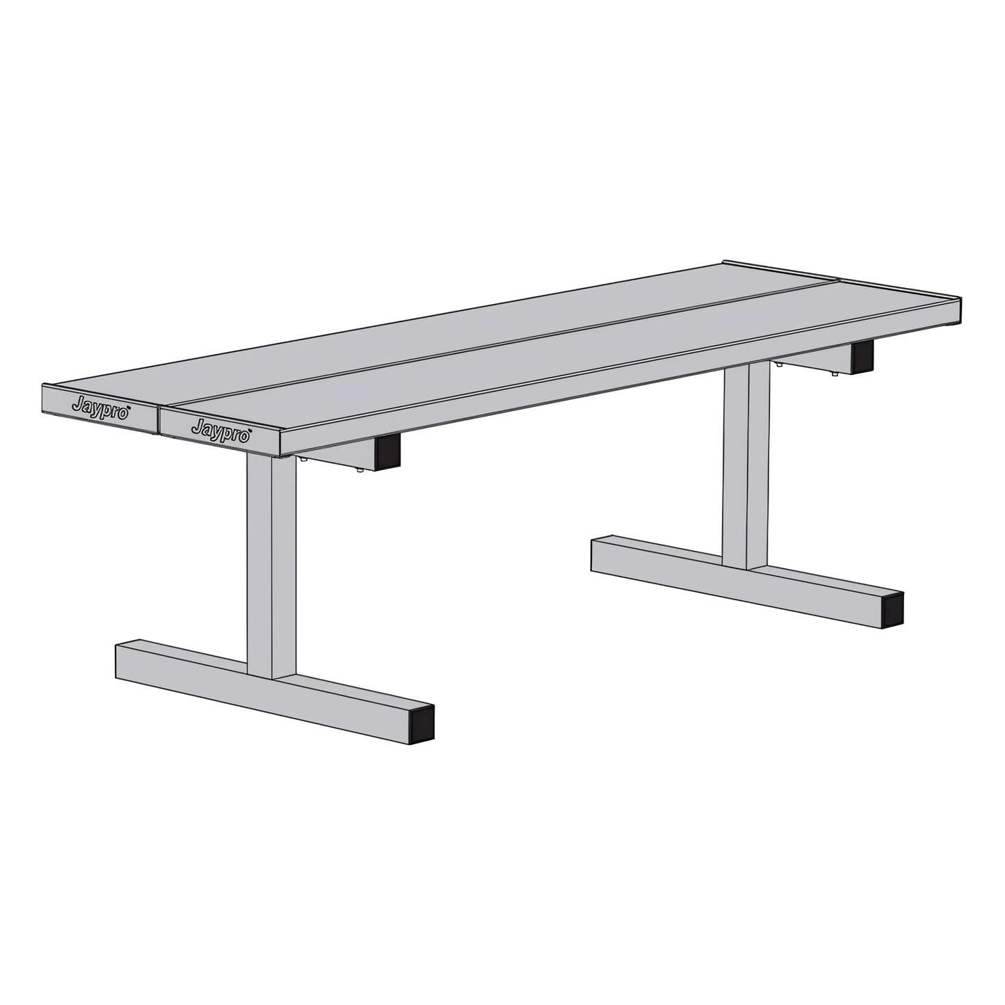 Jaypro Portable Courtside Bench – 5 ft. Double Plank | Durable & Foldable Seating for Teams & Events (DPB50)