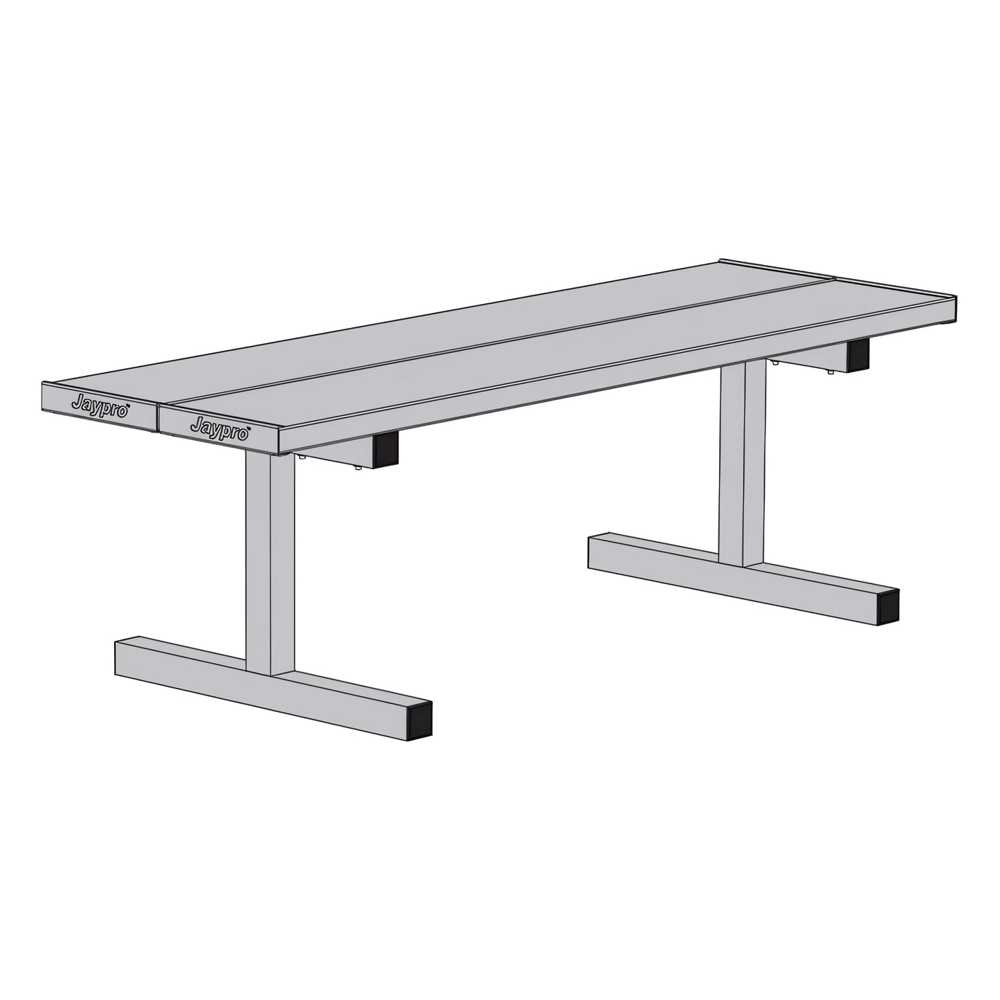 Jaypro Portable Courtside Bench – 5 ft. Double Plank | Durable & Foldable Seating for Teams & Events (DPB50) - JoySportStore