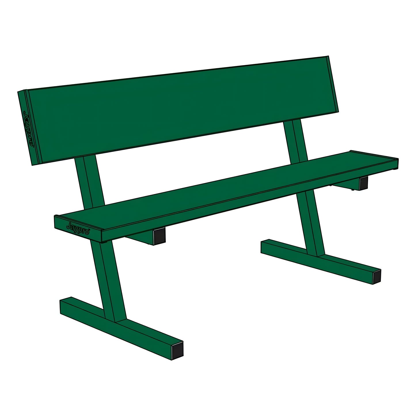 Jaypro Portable Courtside Bench with Seat Back – 5 ft. Powder Coated | Durable, Comfortable Seating for Indoor & Outdoor Use – PB40PC