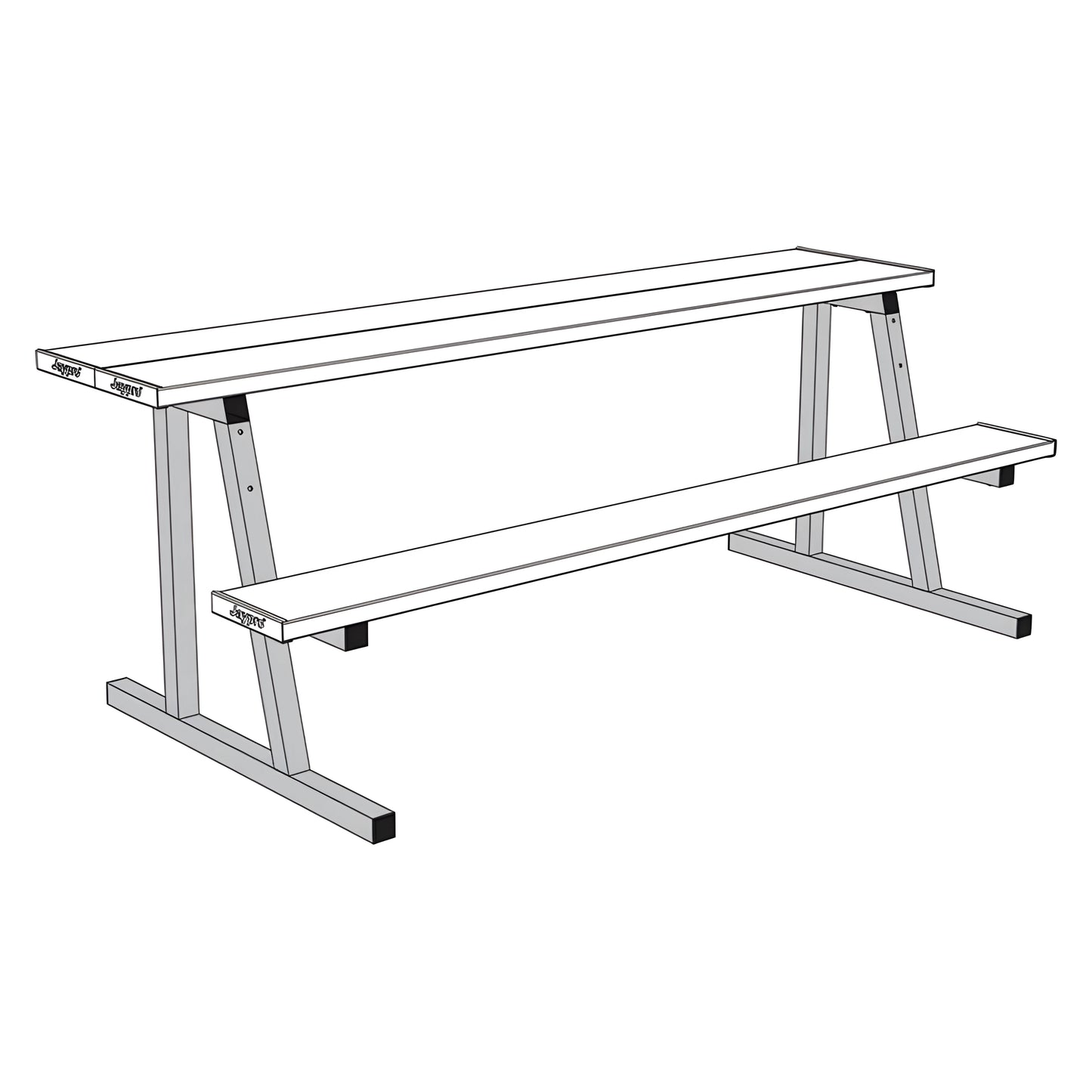 Jaypro Scorer Table (Outdoor) with Bench - 7-1/2' - Portable | Durable Sideline Seating & Scoring Solution (ST75) - JoySportStore