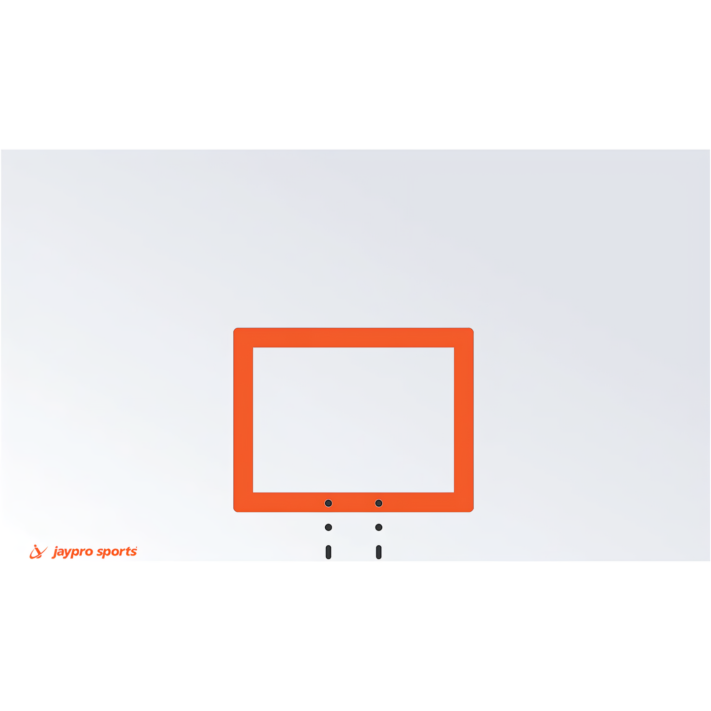 Jaypro orange basketball backboard frame without glass or net on white background
