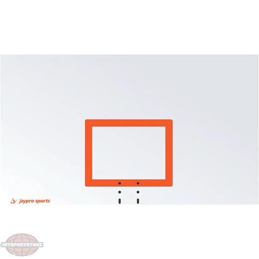 Jaypro orange basketball backboard frame without glass or net on white background