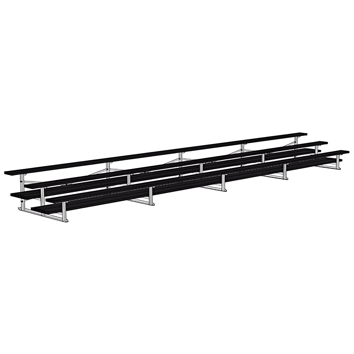 Jaypro Sports 21' Bleachers – 3 Rows, Powder-Coated, Single Foot Plank, All-Aluminum Frame (Model: BLCH-321ALPC) - JoySportStore