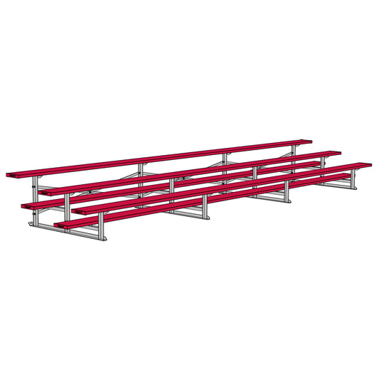 Jaypro Sports 21' Bleachers – 3 Rows, Powder-Coated, Single Foot Plank, All-Aluminum Frame (Model: BLCH-321ALPC) - JoySportStore