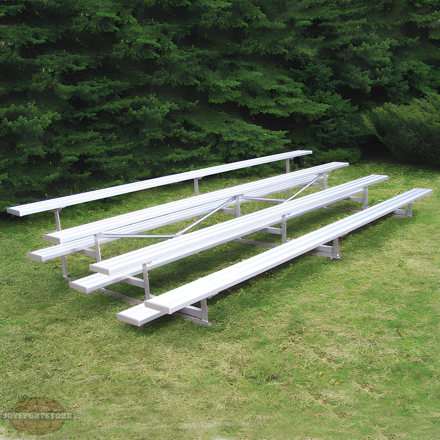 Jaypro Bleacher – 27' (3 Row, Single Foot Plank) | All-Aluminum Outdoor Bleacher for Schools and Sports Fields – BLCH-327AL - JoySportStore