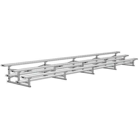 Jaypro Bleacher – 27' (3 Row, Single Foot Plank) | All-Aluminum Outdoor Bleacher for Schools and Sports Fields – BLCH-327AL - JoySportStore