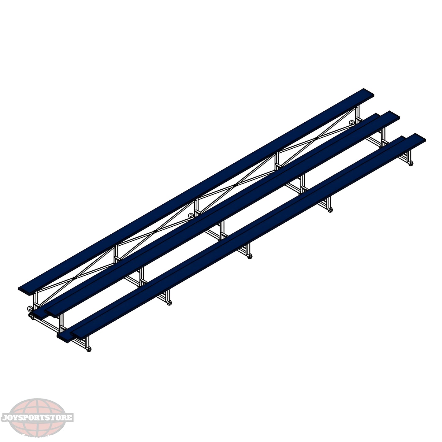 Jaypro Indoor Bleacher – 27' | 3 Row Tip & Roll Bleacher with Powder-Coated Frame (BLCH-327TRGPC) - JoySportStore