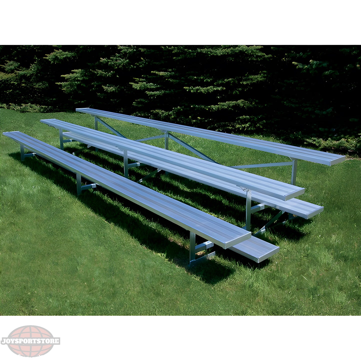 Jaypro Bleacher – 15' (3 Row, Single Foot Plank) | All-Aluminum Bleacher for Outdoor Sports Fields and Schools – BLCH-3AL - JoySportStore