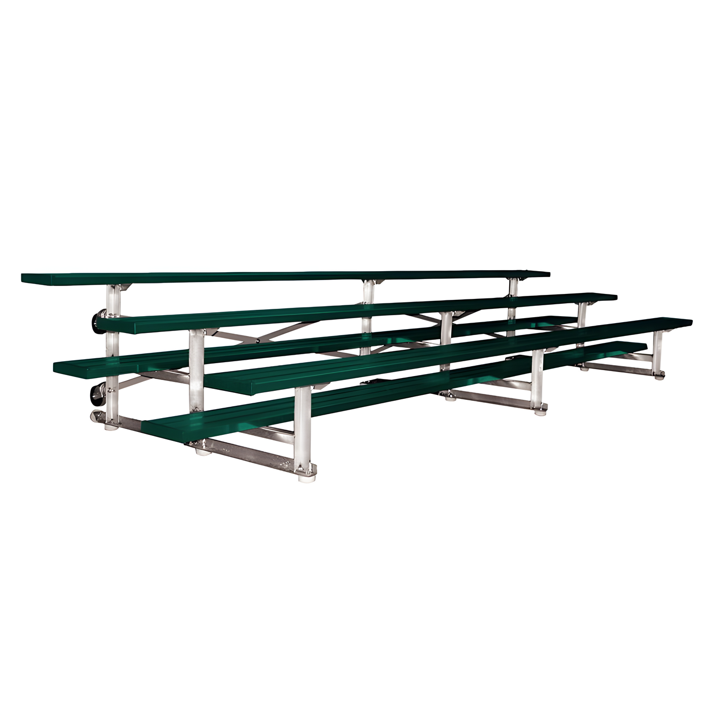 Jaypro Indoor Bleacher - 15 ft. (3 Row - Single Foot Plank) - Tip Roll (Powder Coated) BLCH-3TRGPC