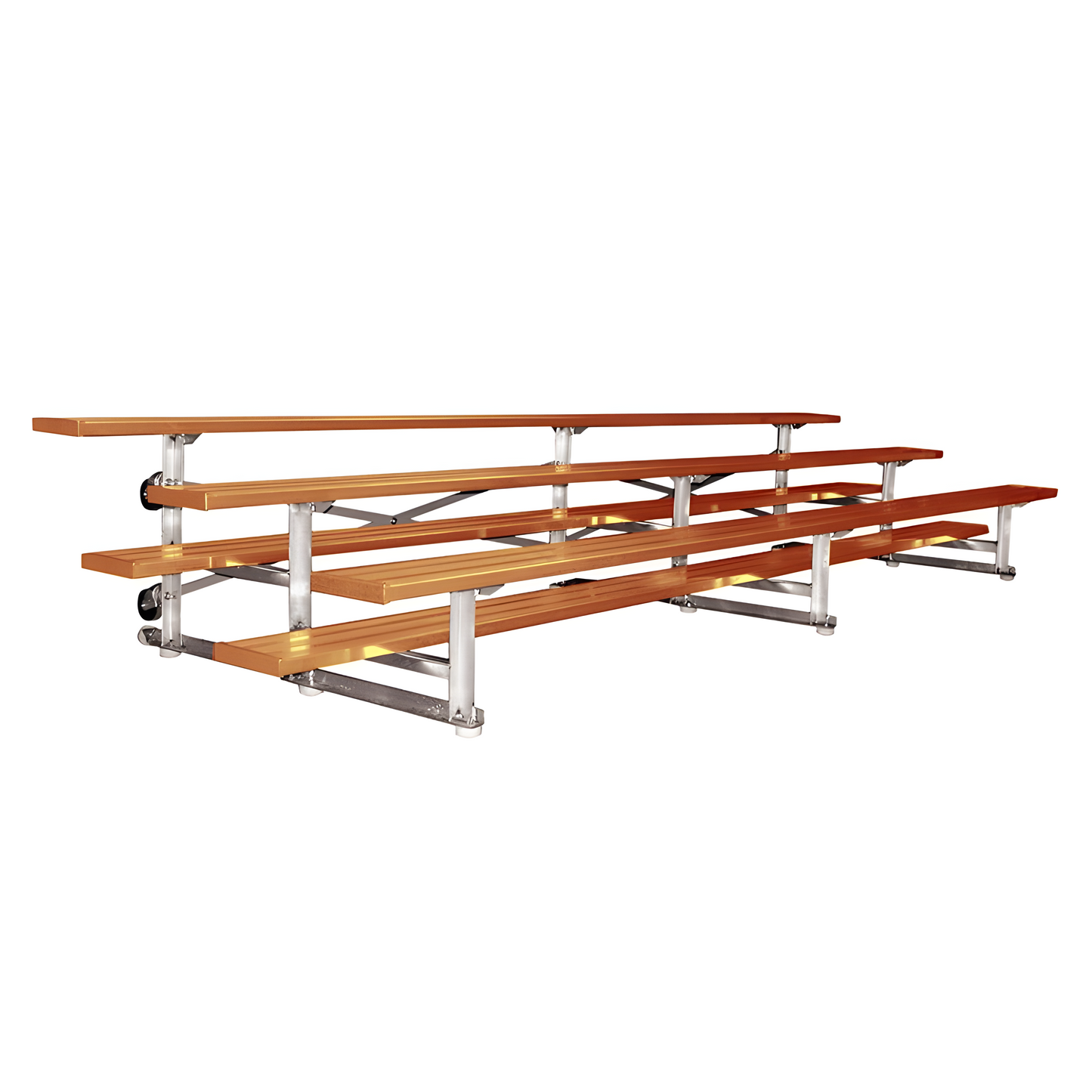 Jaypro Indoor Bleacher - 15 ft. (3 Row - Single Foot Plank) - Tip Roll (Powder Coated) BLCH-3TRGPC