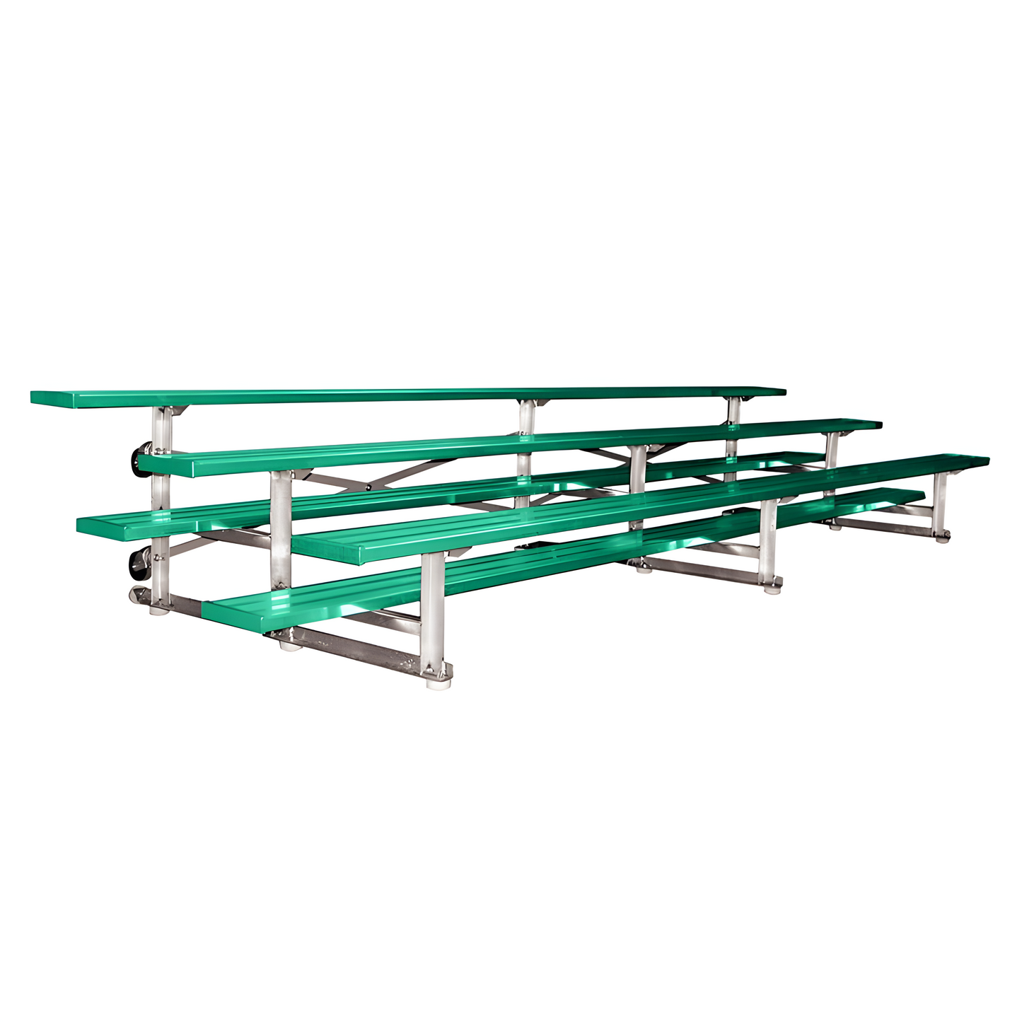 Jaypro Indoor Bleacher - 15 ft. (3 Row - Single Foot Plank) - Tip Roll (Powder Coated) BLCH-3TRGPC