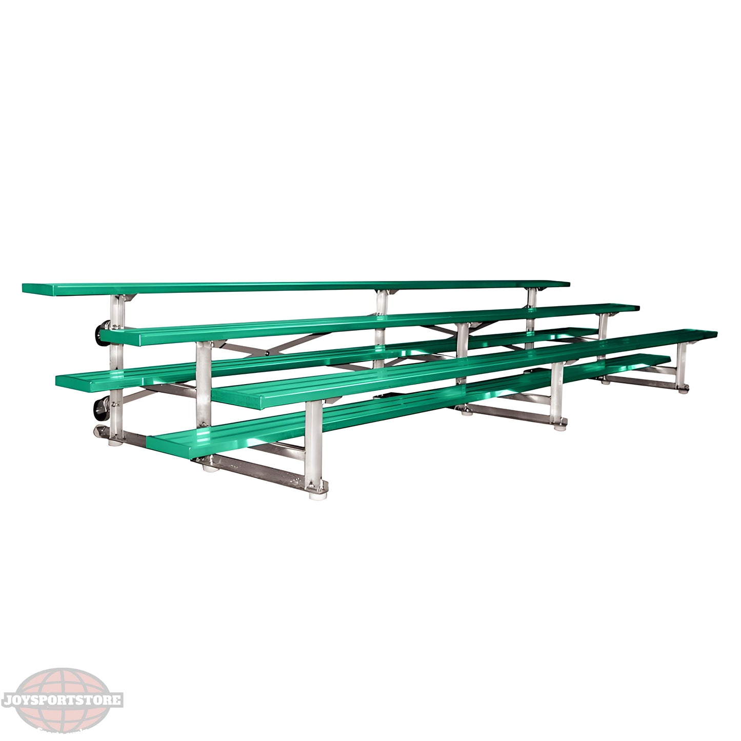 Jaypro Indoor Bleacher - 15 ft. (3 Row - Single Foot Plank) - Tip Roll (Powder Coated) BLCH-3TRGPC - JoySportStore