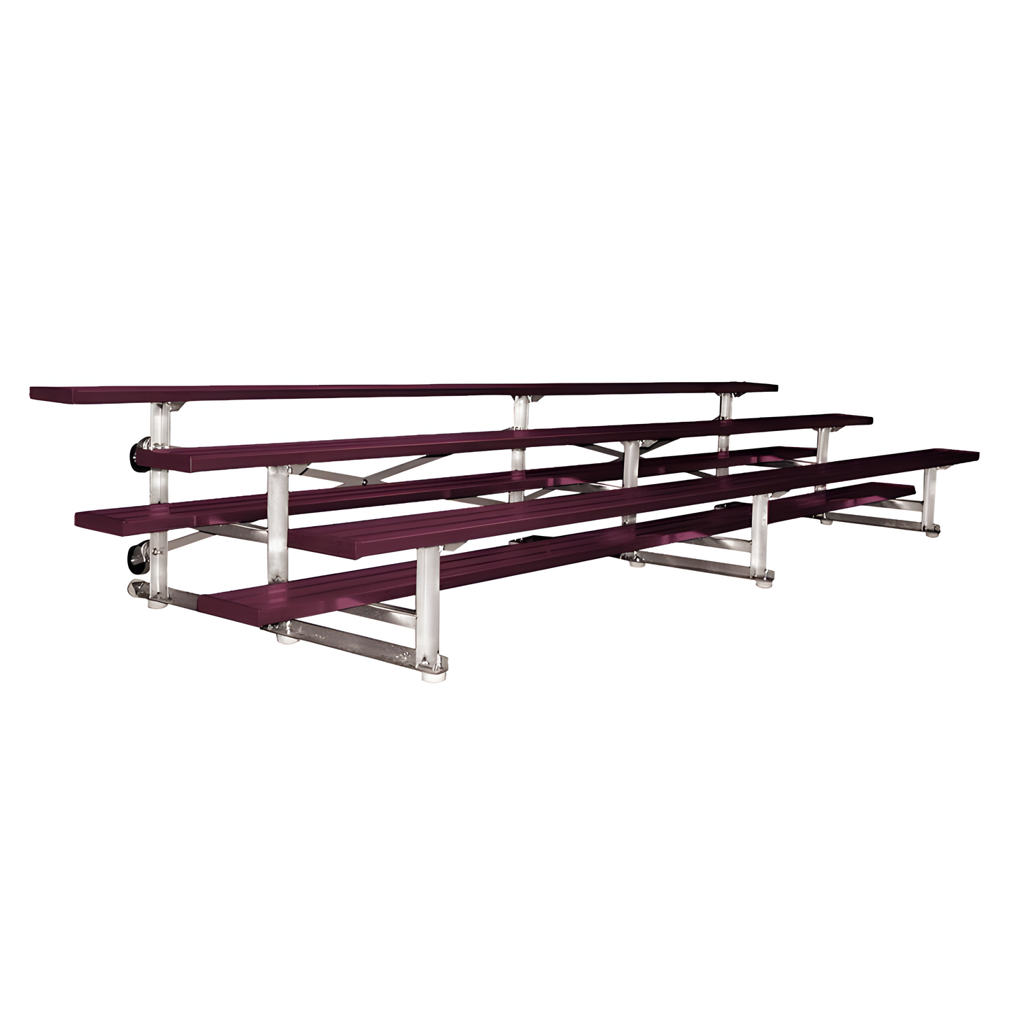 Jaypro Indoor Bleacher - 15 ft. (3 Row - Single Foot Plank) - Tip Roll (Powder Coated) BLCH-3TRGPC