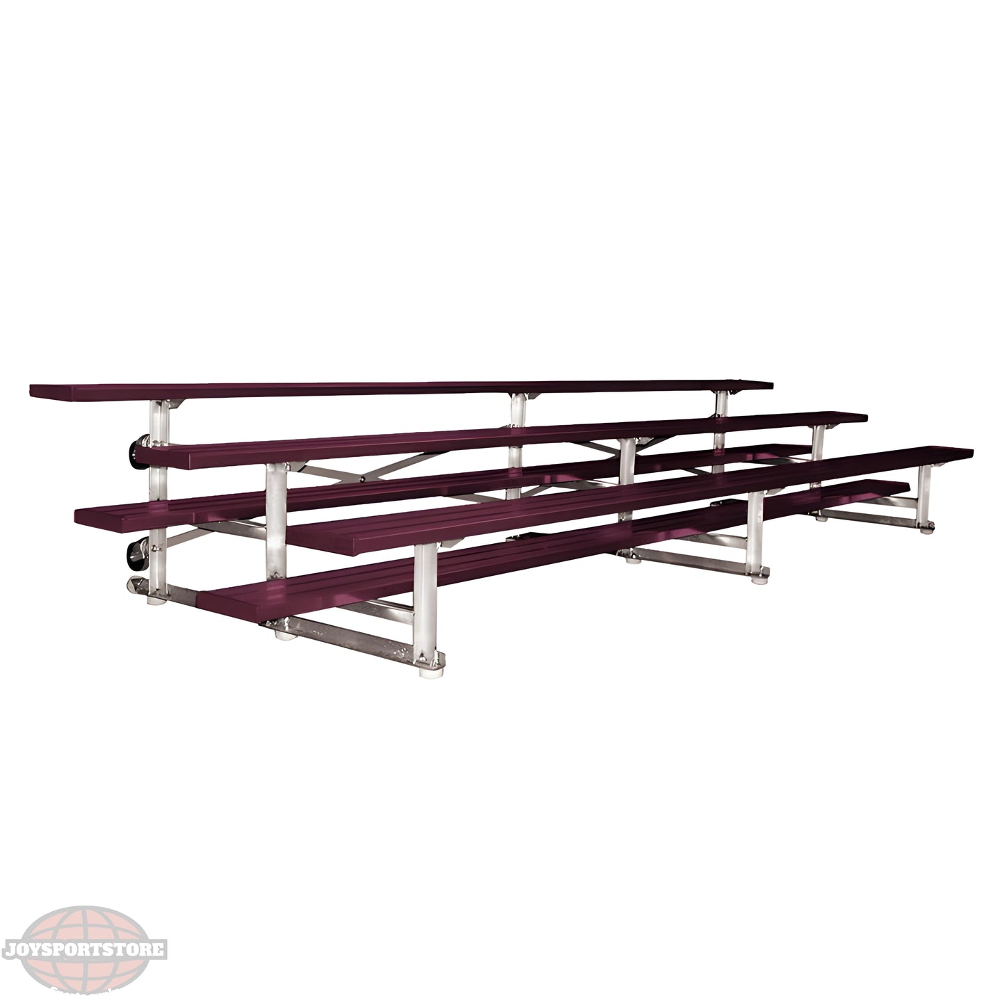 Jaypro Indoor Bleacher - 15 ft. (3 Row - Single Foot Plank) - Tip Roll (Powder Coated) BLCH-3TRGPC - JoySportStore