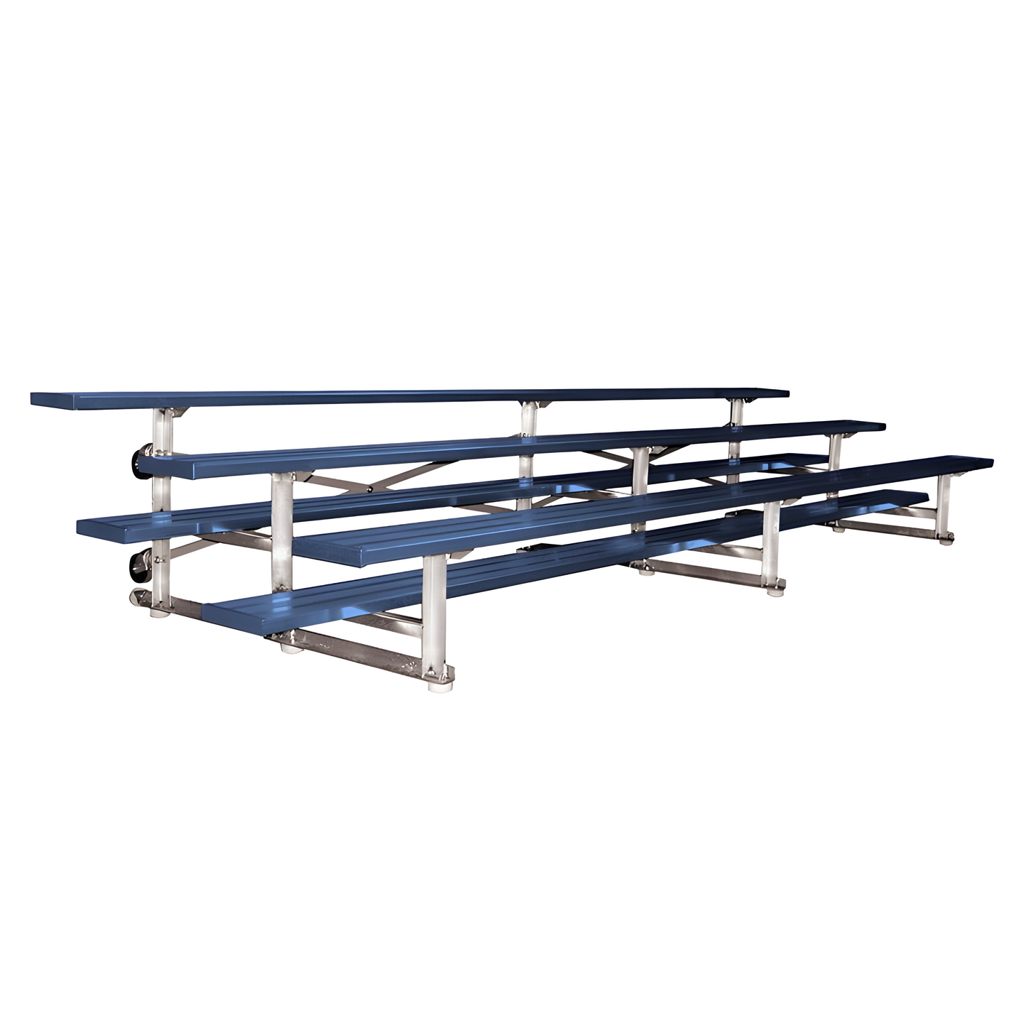 Jaypro Indoor Bleacher - 15 ft. (3 Row - Single Foot Plank) - Tip Roll (Powder Coated) BLCH-3TRGPC