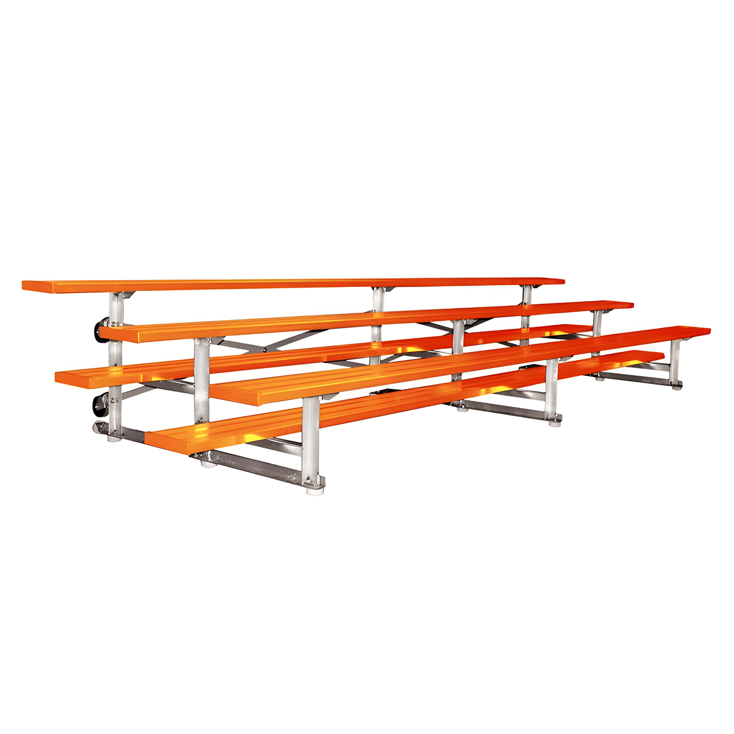 Jaypro Indoor Bleacher - 15 ft. (3 Row - Single Foot Plank) - Tip Roll (Powder Coated) BLCH-3TRGPC