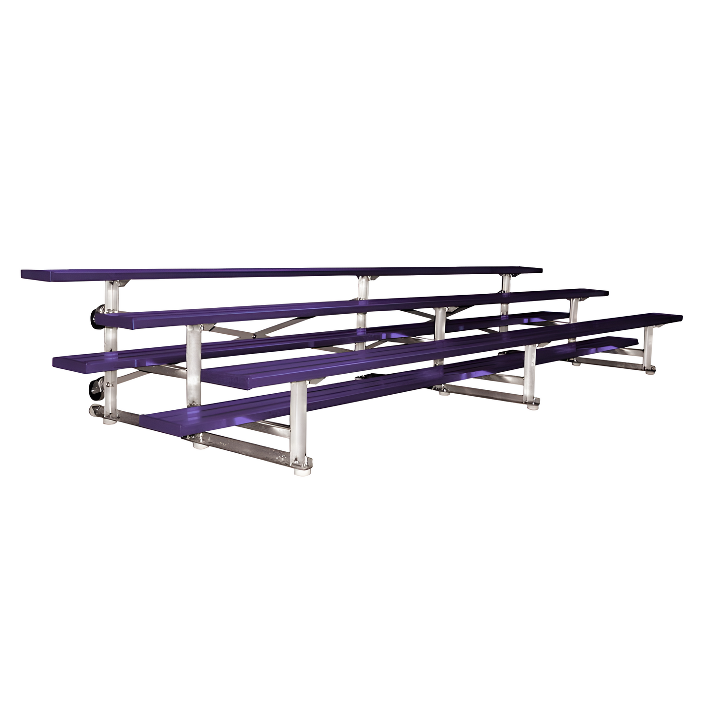 Jaypro Indoor Bleacher - 15 ft. (3 Row - Single Foot Plank) - Tip Roll (Powder Coated) BLCH-3TRGPC