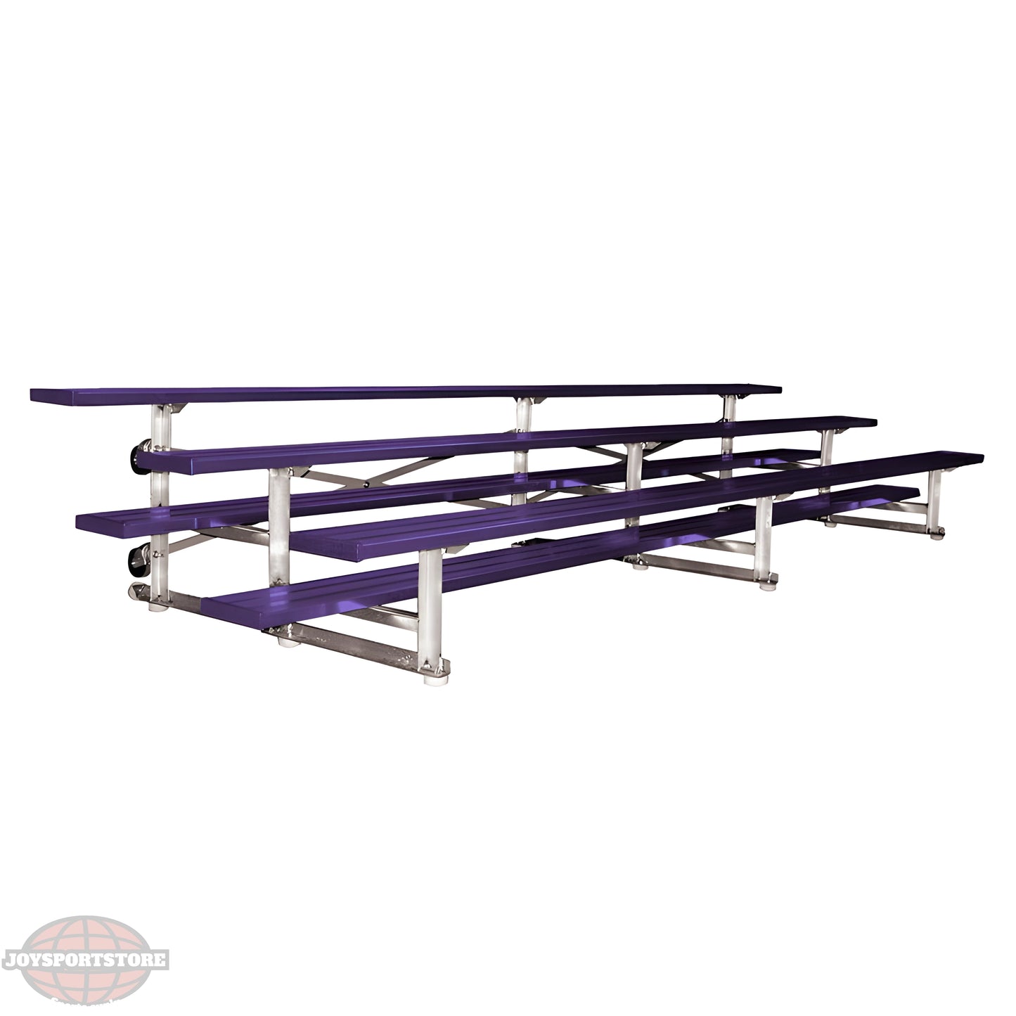 Jaypro Indoor Bleacher - 15 ft. (3 Row - Single Foot Plank) - Tip Roll (Powder Coated) BLCH-3TRGPC - JoySportStore