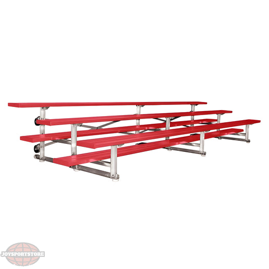 Jaypro Indoor Bleacher - 15 ft. (3 Row - Single Foot Plank) - Tip Roll (Powder Coated) BLCH-3TRGPC - JoySportStore