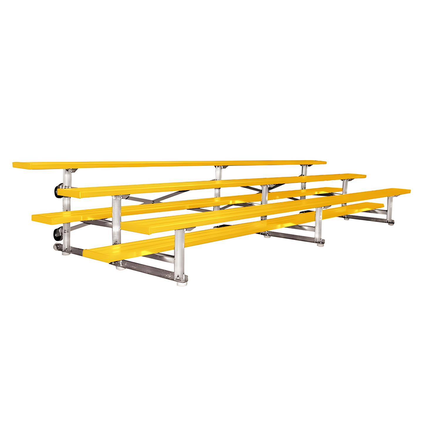 Jaypro Indoor Bleacher - 15 ft. (3 Row - Single Foot Plank) - Tip Roll (Powder Coated) BLCH-3TRGPC