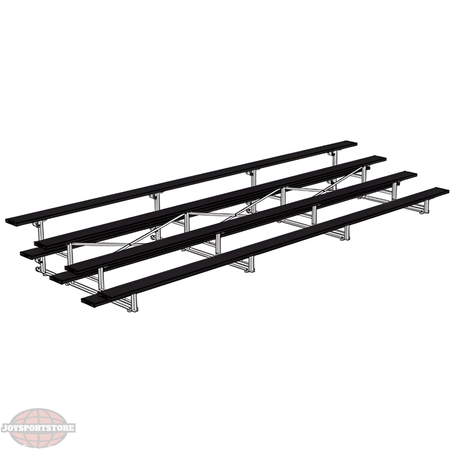 Jaypro Indoor Bleacher – 21' | 4 Row Tip & Roll Bleacher with Powder-Coated Frame – Single Foot Plank (BLCH-421TRGPC) - JoySportStore