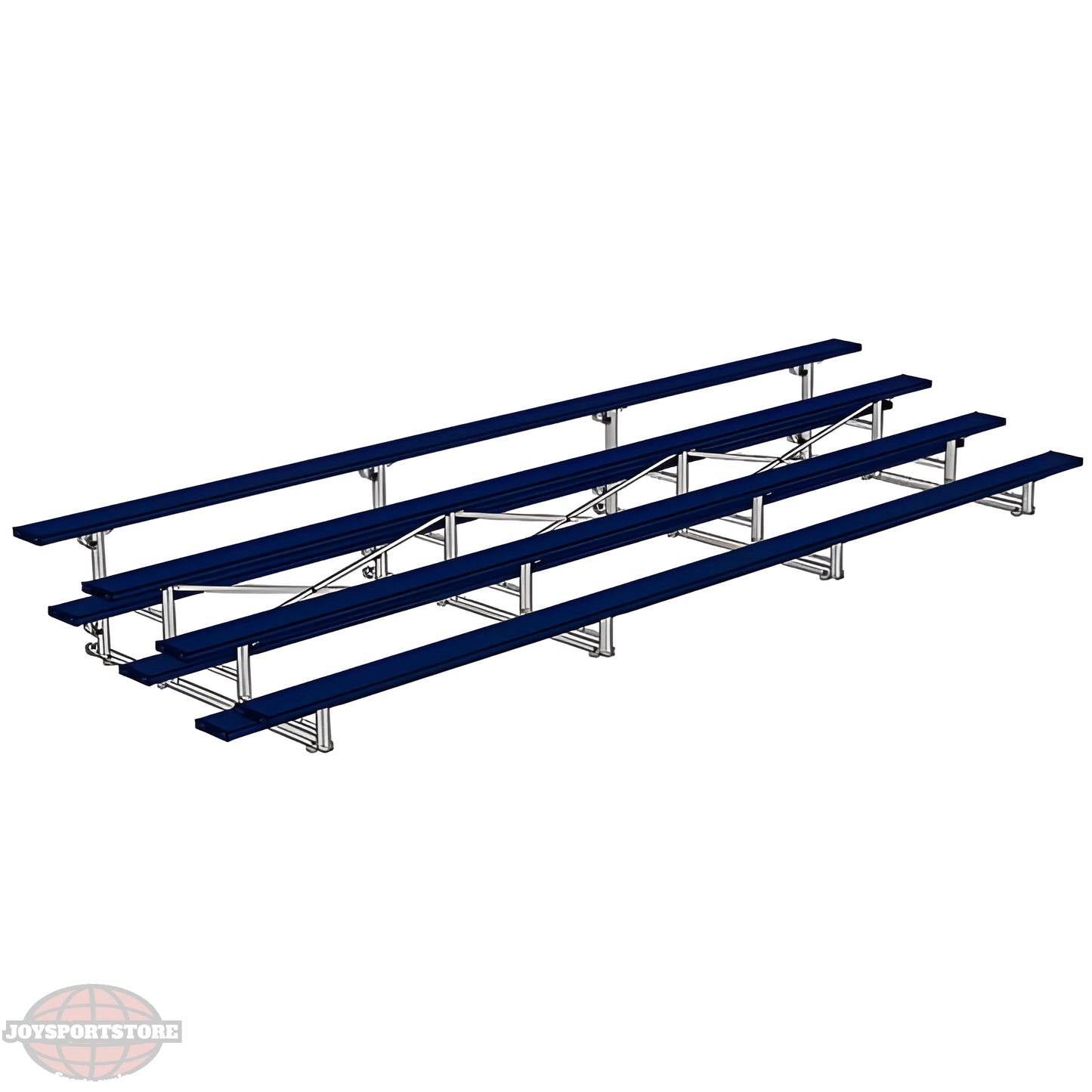 Jaypro Indoor Bleacher – 21' | 4 Row Tip & Roll Bleacher with Powder-Coated Frame – Single Foot Plank (BLCH-421TRGPC) - JoySportStore