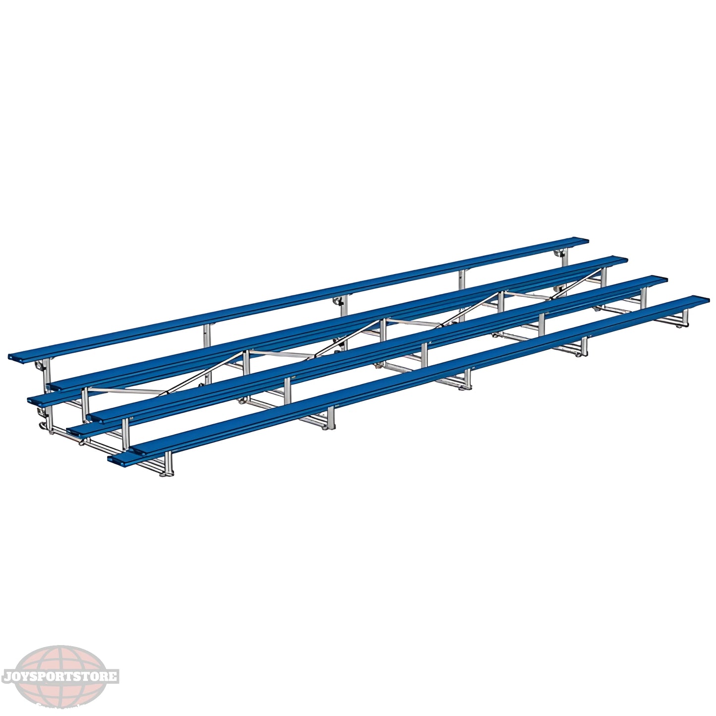 Jaypro Indoor Bleacher – 27' | 4 Row Tip & Roll Bleacher with Powder-Coated Frame – Single Foot Plank (BLCH-427TRGPC) - JoySportStore