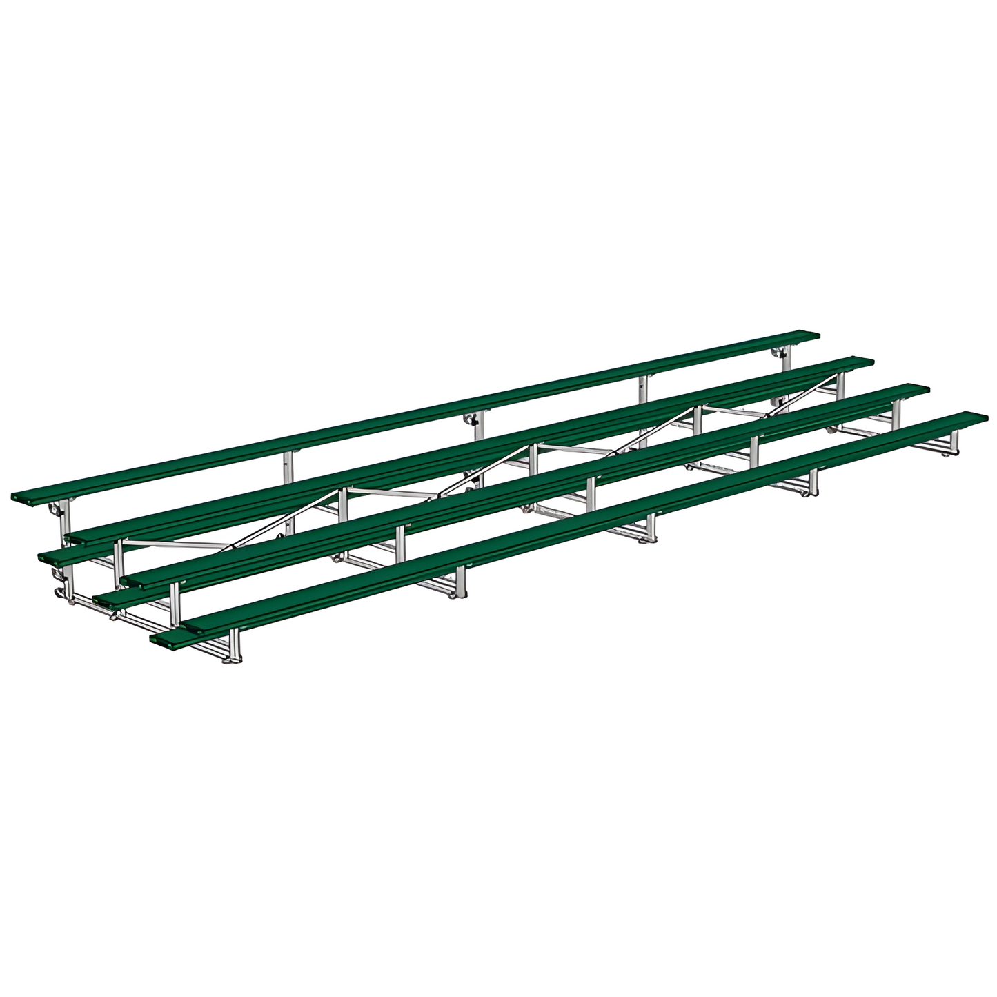 Jaypro Indoor Bleacher – 27' | 4 Row Tip & Roll Bleacher with Powder-Coated Frame – Single Foot Plank (BLCH-427TRGPC)