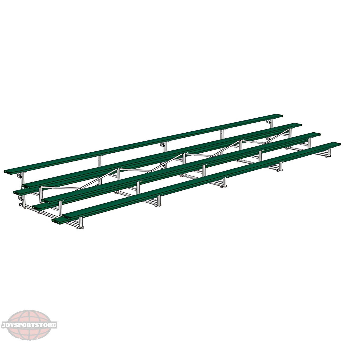 Jaypro Indoor Bleacher – 27' | 4 Row Tip & Roll Bleacher with Powder-Coated Frame – Single Foot Plank (BLCH-427TRGPC) - JoySportStore
