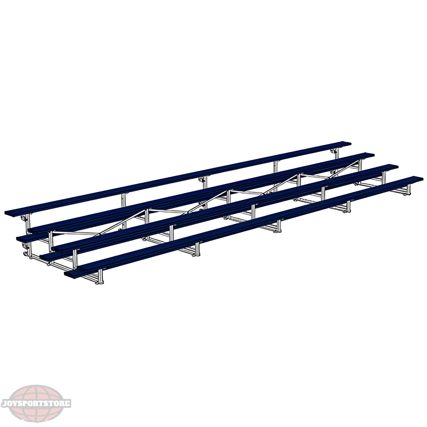 Jaypro Indoor Bleacher – 27' | 4 Row Tip & Roll Bleacher with Powder-Coated Frame – Single Foot Plank (BLCH-427TRGPC) - JoySportStore