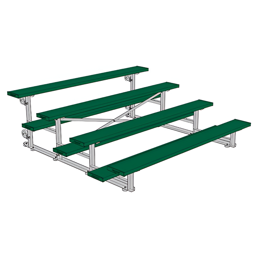 Jaypro Sports Bleacher - 4 Row - Tip & Roll, Single Foot Plank, Powder Coated - 7.5' L (BLCH-475TRGPC)