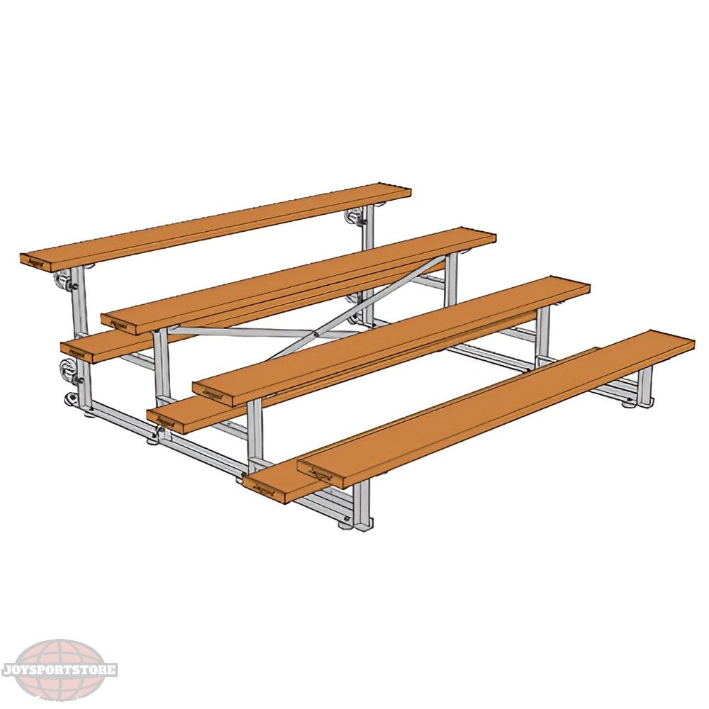 Jaypro Sports Bleacher - 4 Row - Tip & Roll, Single Foot Plank, Powder Coated - 7.5' L (BLCH-475TRGPC) - JoySportStore