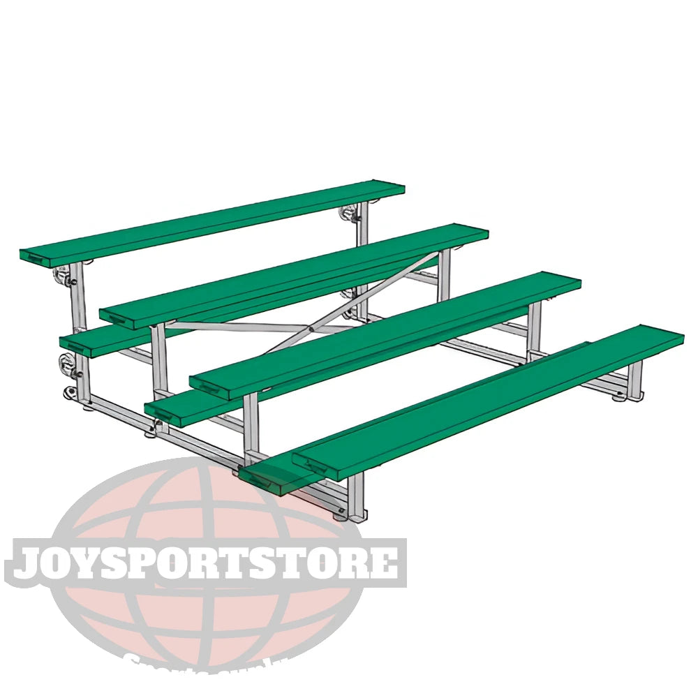Jaypro Sports Bleacher - 4 Row - Tip & Roll, Single Foot Plank, Powder Coated - 7.5' L (BLCH-475TRGPC) - JoySportStore