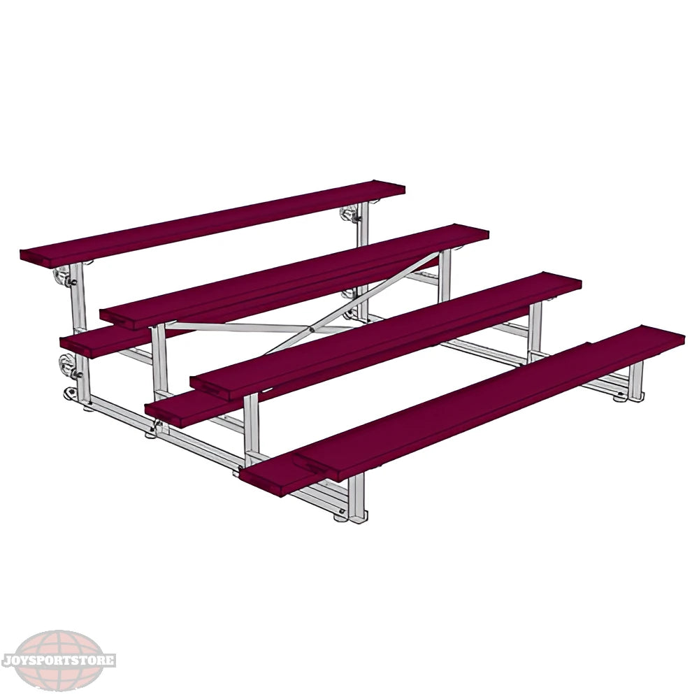 Jaypro Sports Bleacher - 4 Row - Tip & Roll, Single Foot Plank, Powder Coated - 7.5' L (BLCH-475TRGPC) - JoySportStore