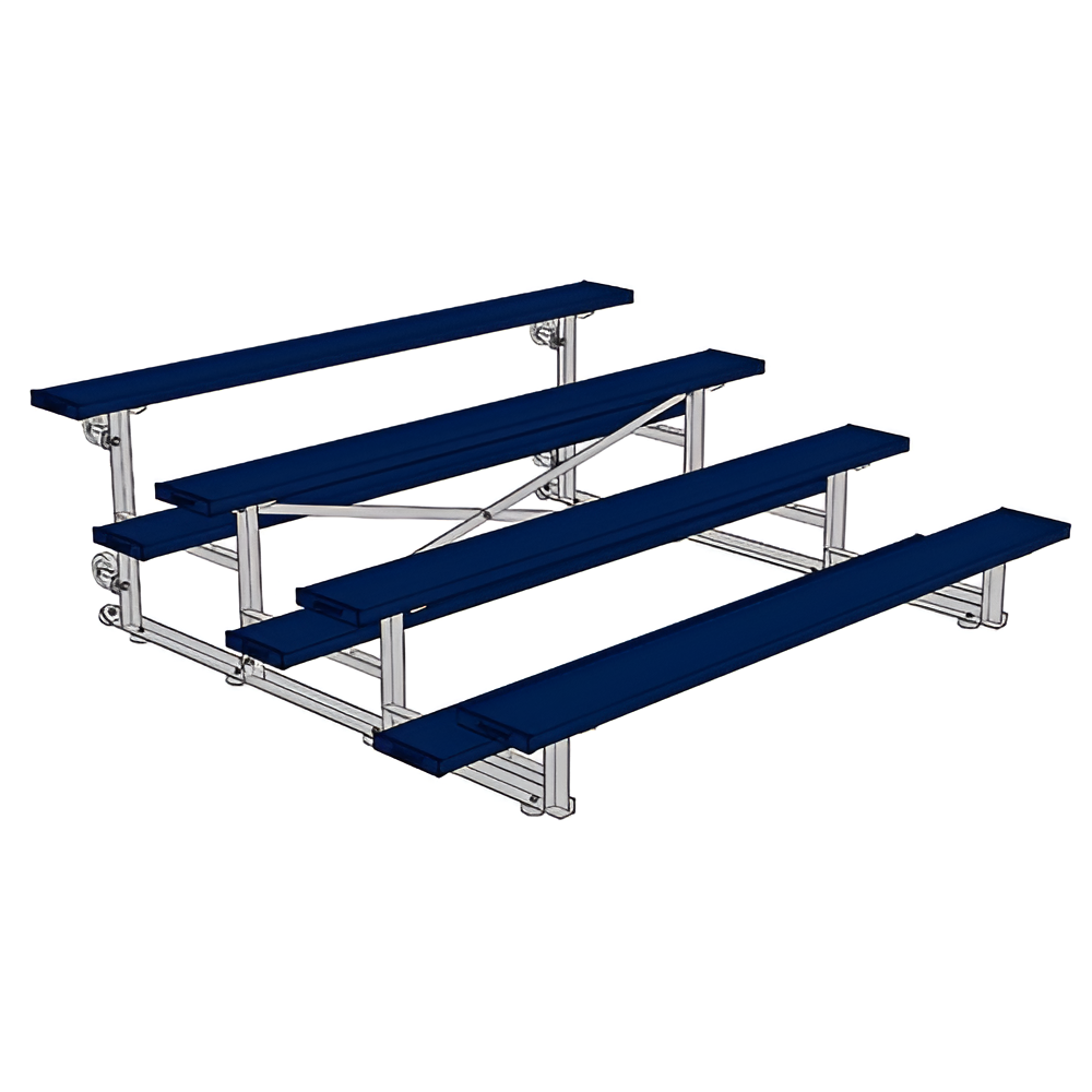 Jaypro Sports Bleacher - 4 Row - Tip & Roll, Single Foot Plank, Powder Coated - 7.5' L (BLCH-475TRGPC)
