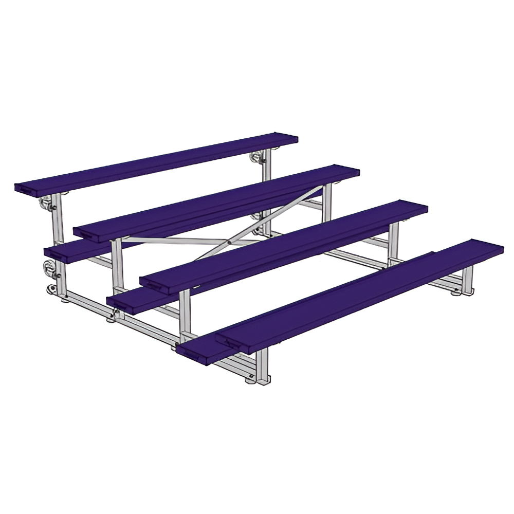 Jaypro Sports Bleacher - 4 Row - Tip & Roll, Single Foot Plank, Powder Coated - 7.5' L (BLCH-475TRGPC)